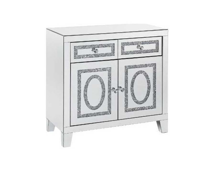 ACME - Noralie Cabinet in Mirrored/Faux Diamonds (97952)