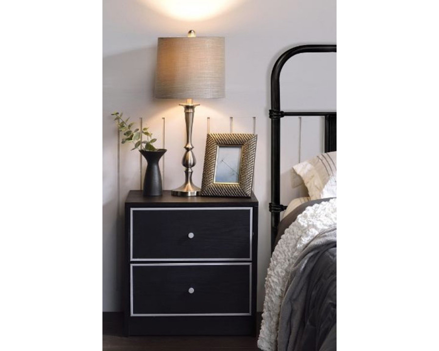 ACME - Jabir Accent Table in Black/Silver