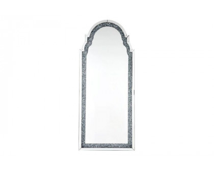 ACME - Noralie Floor Mirror with Led in Mirrored/Faux Diamonds (97982)