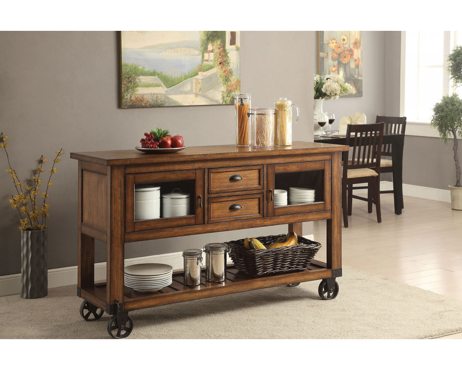 ACME - Kadri Kitchen Cart in Distressed Chestnut