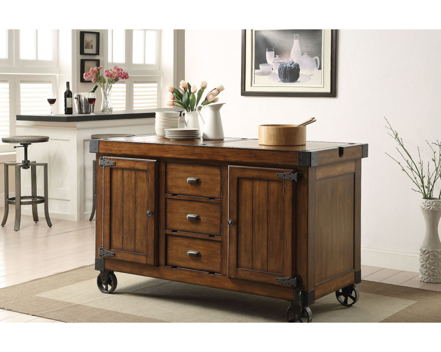 ACME - Kabili Kitchen Cart in Antique Tobacco