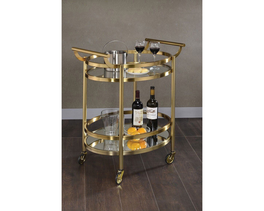 ACME - Lakelyn Clear Glass Serving Cart