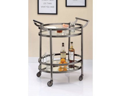 ACME - Lakelyn Clear Glass Serving Cart