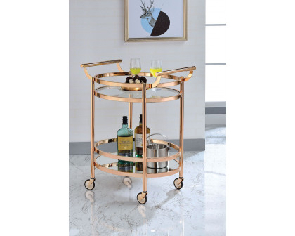 ACME - Lakelyn Clear Glass Serving Cart