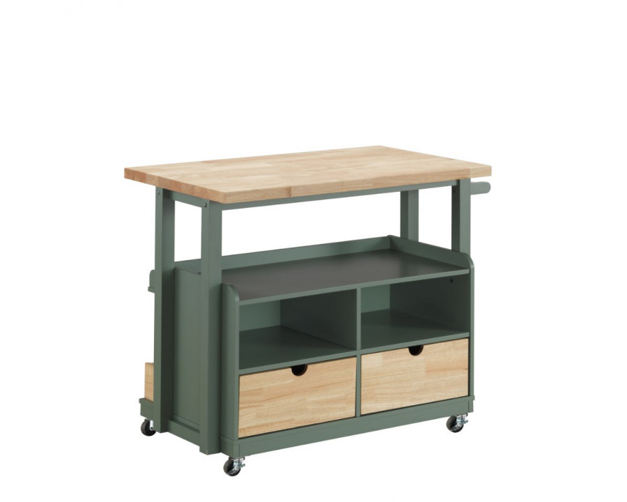 ACME - Harper Kitchen Cart in Natural/Green