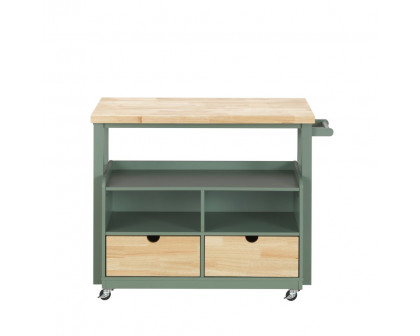 ACME - Harper Kitchen Cart in Natural/Green