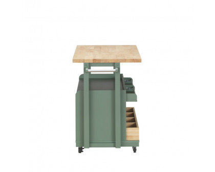 ACME - Harper Kitchen Cart in Natural/Green