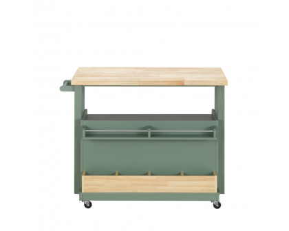 ACME - Harper Kitchen Cart in Natural/Green