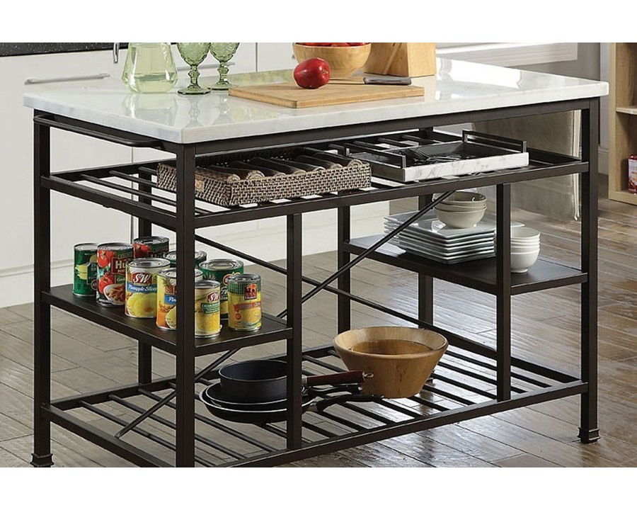 ACME Lanzo Kitchen Cabinet - Gunmetal