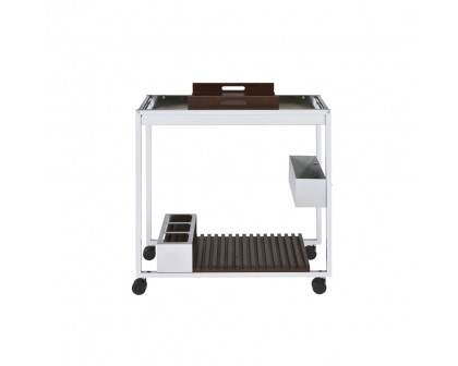 ACME - Lisses Serving Cart in Chrome