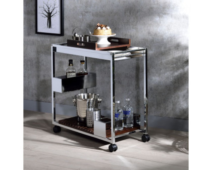 ACME - Lisses Serving Cart in Chrome