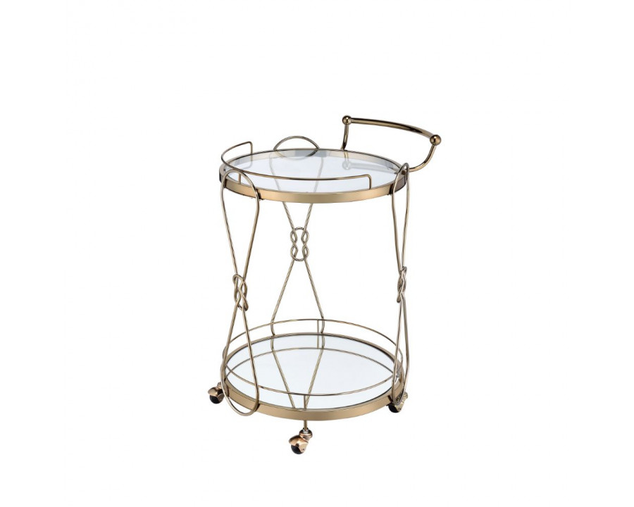 ACME - Zekera Serving Cart in Champagne