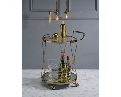 ACME - Zekera Serving Cart in Champagne