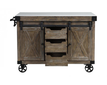 ACME - Alforvott Kitchen Island in Marble Top/Weathered Gray