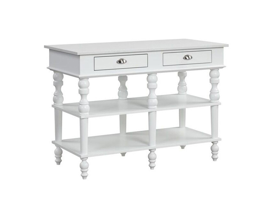 ACME - Rorratt Kitchen Island in Marble Top/White