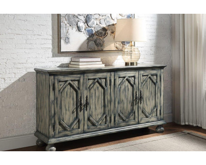 ACME - Pavan Console Cabinet in Rustic Gray