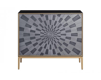 ACME - Quilla Console Cabinet in Black/Gray/Brass