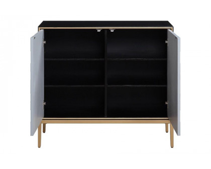 ACME - Quilla Console Cabinet in Black/Gray/Brass