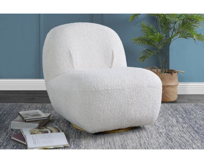 ACME Yedaid Accent Chair with Swivel - White Teddy Sherpa