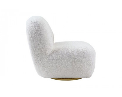 ACME Yedaid Accent Chair with Swivel - White Teddy Sherpa