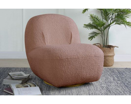 ACME Yedaid Accent Chair with Swivel - Pink Teddy Sherpa