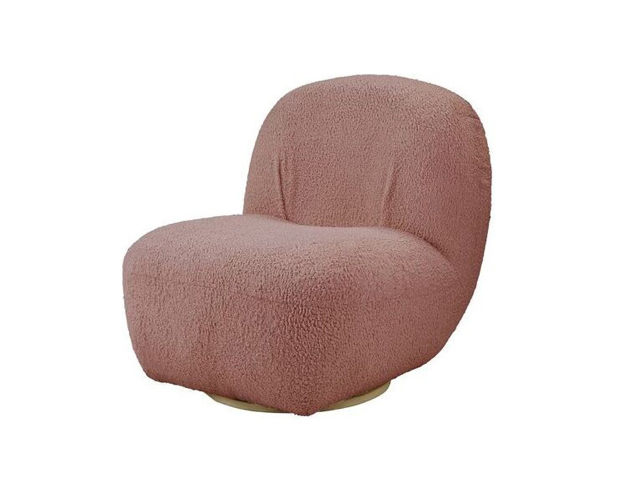 ACME Yedaid Accent Chair with Swivel - Pink Teddy Sherpa