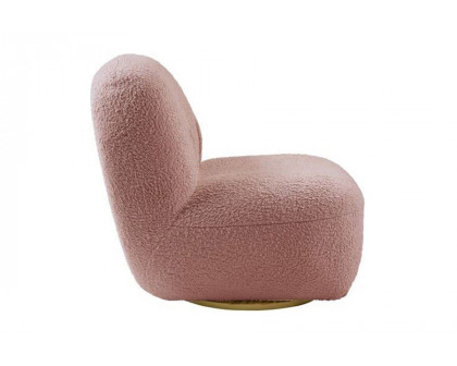 ACME Yedaid Accent Chair with Swivel - Pink Teddy Sherpa