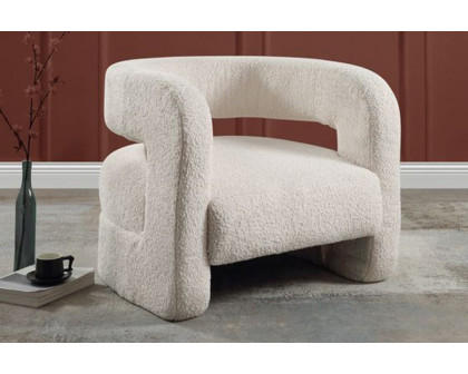 ACME - Yitua Accent Chair in White Teddy Sherpa