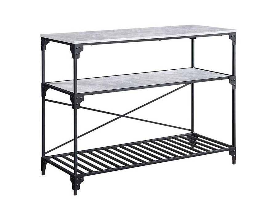 ACME - Jakob Kitchen Island in Black/Concrete