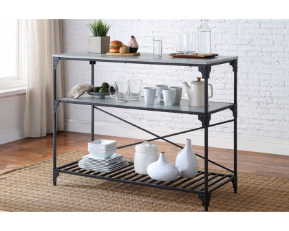 ACME - Jakob Kitchen Island in Black/Concrete