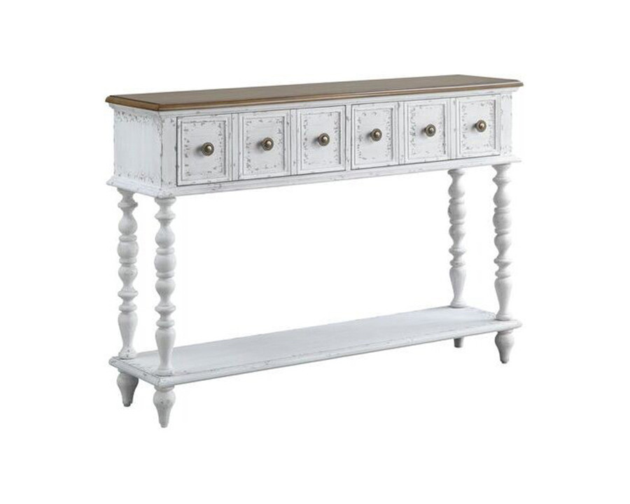 ACME - Bence Console Table in Dark Charcoal/Antique White