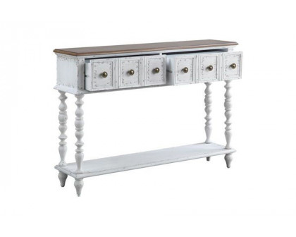 ACME - Bence Console Table in Dark Charcoal/Antique White