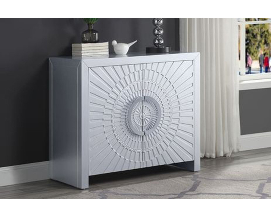 ACME - Cicero Console Cabinet in Platinum