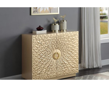 ACME - Ellette Console Cabinet in Gold