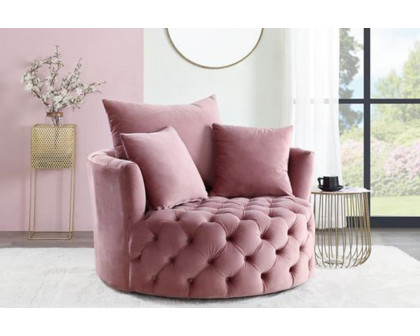 ACME Zunyas Accent Chair with Swivel - Pink Velvet