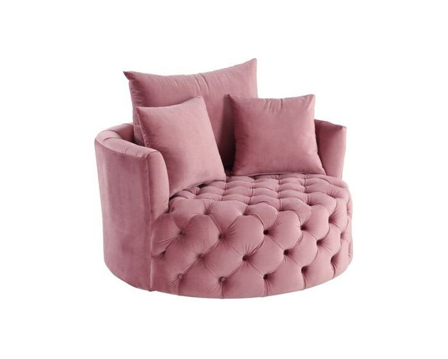 ACME Zunyas Accent Chair with Swivel - Pink Velvet