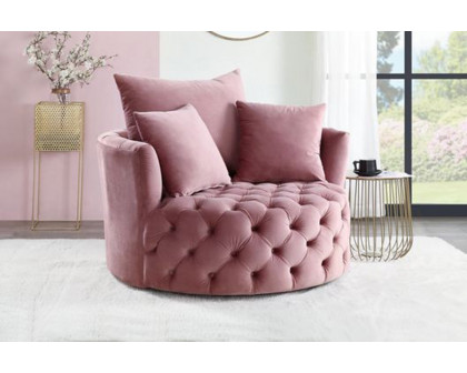 ACME Zunyas Accent Chair with Swivel - Pink Velvet