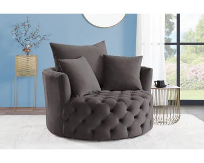 ACME Zunyas Accent Chair with Swivel - Gray Velvet