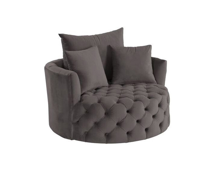 ACME Zunyas Accent Chair with Swivel - Gray Velvet