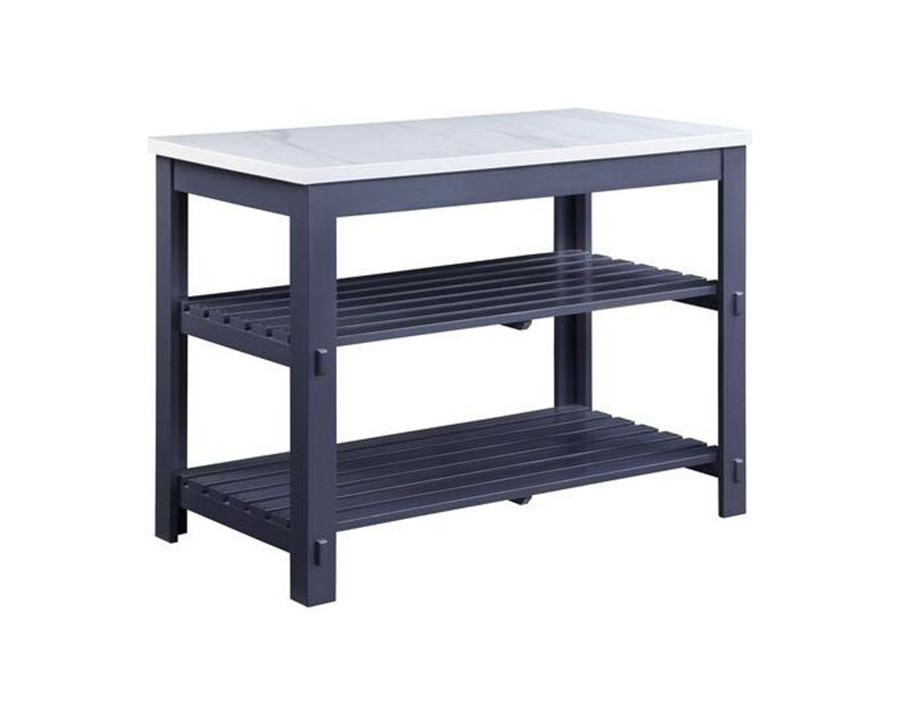 ACME - Enapay Kitchen Island in Marble Top Top/Gray