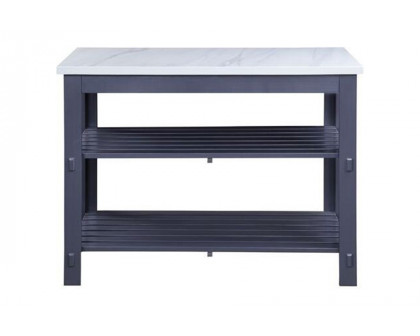 ACME - Enapay Kitchen Island in Marble Top Top/Gray