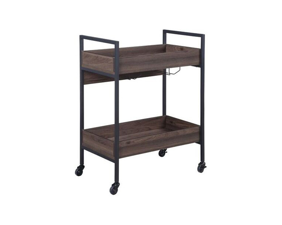 ACME - Jerrick Serving Cart in Walnut/Black