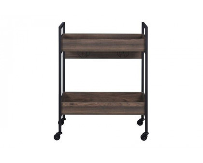 ACME - Jerrick Serving Cart in Walnut/Black