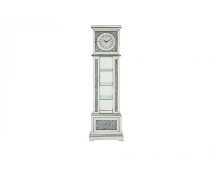 ACME - Noralie Grandfather Clock with Led in Mirrored/Faux Diamonds (AC00348)