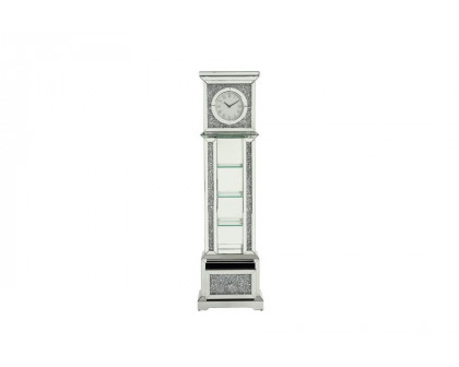 ACME - Noralie Grandfather Clock with Led in Mirrored/Faux Diamonds (AC00348)