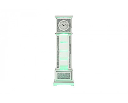 ACME - Noralie Grandfather Clock with Led in Mirrored/Faux Diamonds (AC00348)