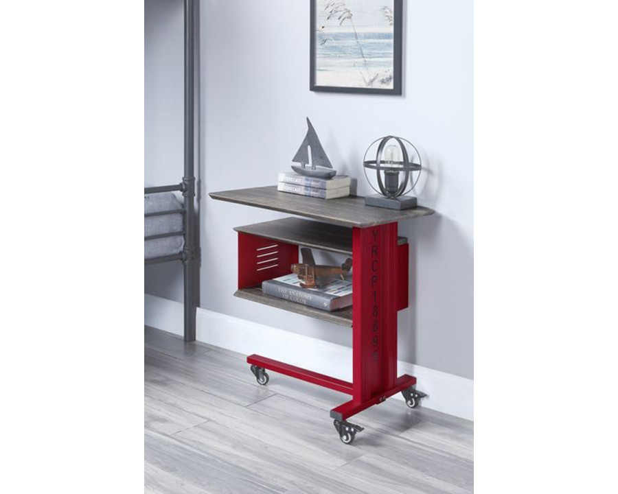 ACME - Cargo Accent Table with Wall Shelf