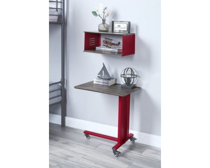 ACME - Cargo Accent Table with Wall Shelf