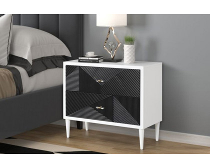 ACME - Dubni Accent Table in White/Black