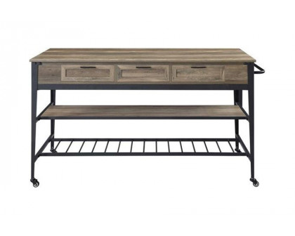 ACME - Macaria Kitchen Island in Rustic Oak/Black (AC00402)